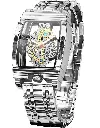 Royalmore Skeleton Watch Retro Gorgeous Gear Carving silver Design for men
