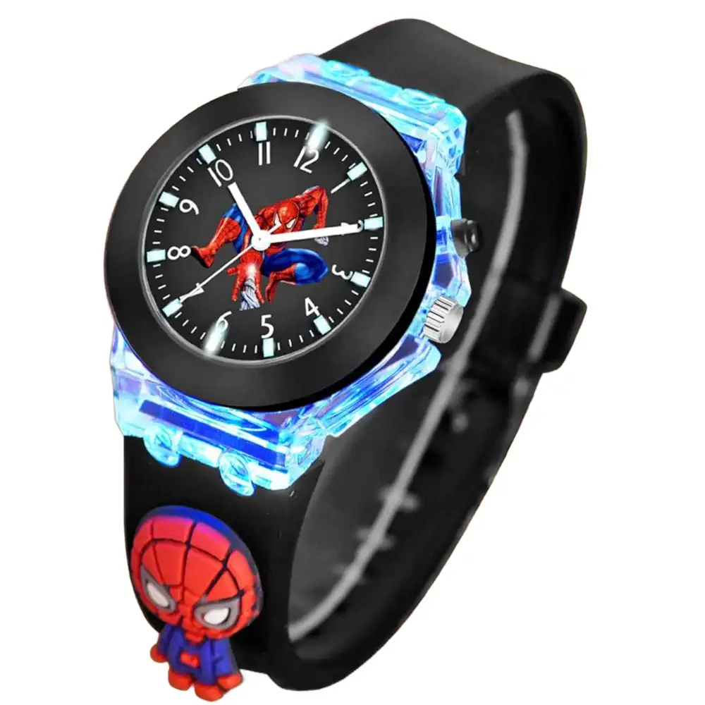 Spider man 3D cartoon analog watch for kids