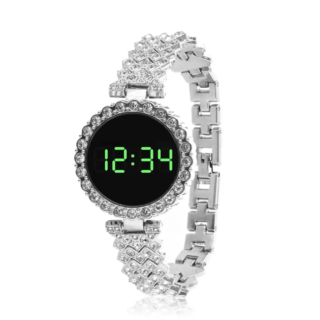 Round Dail silver diamonds