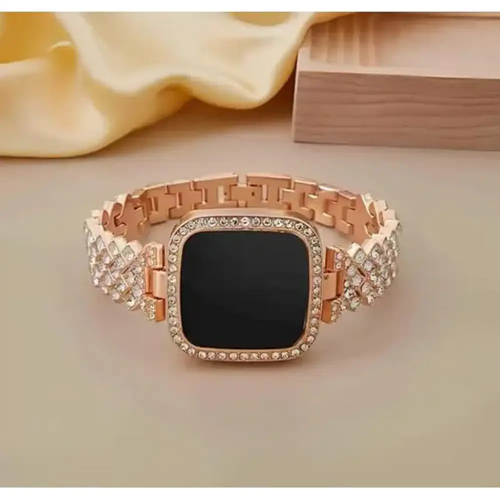 Square design dimand  anlolg watch for women
