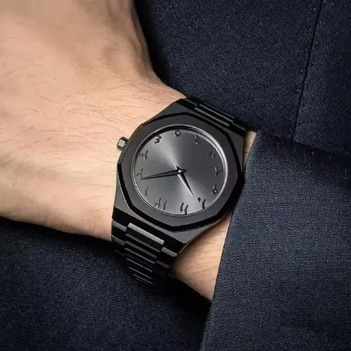 Morden Arab black analog watch for men