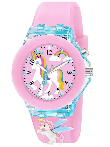 Unicorn 3D cartoon design cartoon analog watch for kids