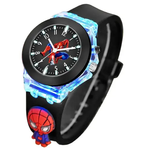 Spider man 3D cartoon analog watch for kids
