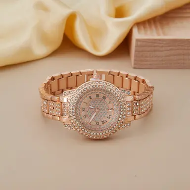 Primium round Dail Rose gold analog watch for women